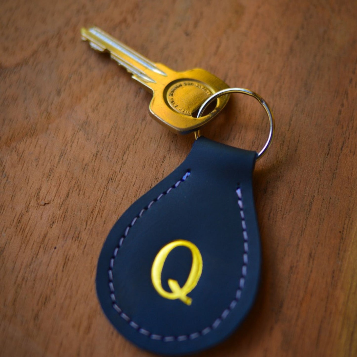 Leather Round Key Chain