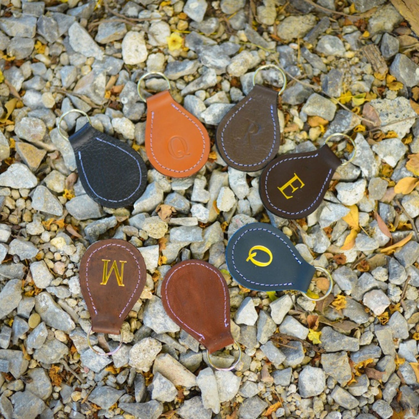 Leather Round Key Chain